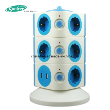 Vertical Socket USB Multiple Universal Multi USB Electrical Power Socket Electric Extension Sockets