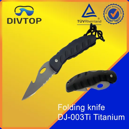Titanium Poly-PU Coating Black Folding Pocket Knife