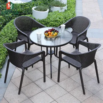 Modern Cafe Outdoor Plastic Garden Chair Patio Bistro Set