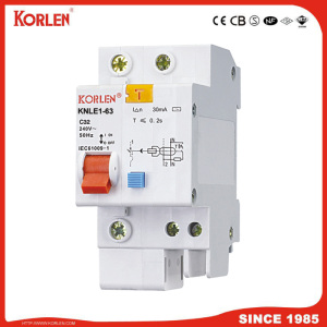 Residual Current Circuit Breaker RCBO KNLE1-63 CB 2P