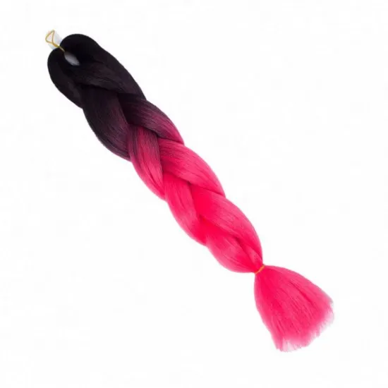 MYZYR Hair 1pc 24" 100G/PC Ombre Jumbo Braids Crochet Hair Synthetic Braiding Hair Extension Yaki Bulk Red Green Rasta Colo