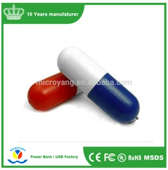 Plastic U disk 2GB plastic pills U disk Pill shape USB flash drive