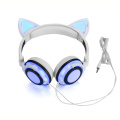 Rechargeble cat ear headphones game girl child headset