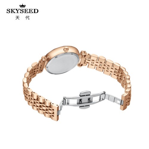 SKYSEED fashion tempered mineral glass mirror ladies watch