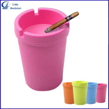Large Capacity Candy Color Fashion Plastic Car Ashtray with Cup Holder