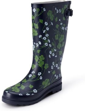 Schicke, mittelhohe Regenstiefel mit Blumenmuster für Damen