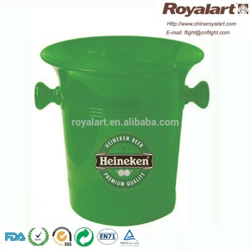 Colorful plastic beer ice bucket with two handle