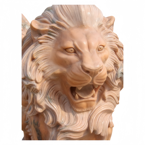 Estátua de mármore de leão alado esculpida à mão