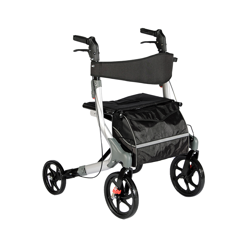 4 wheels Euro-style folding aluminum rollator for elderly people TRA21