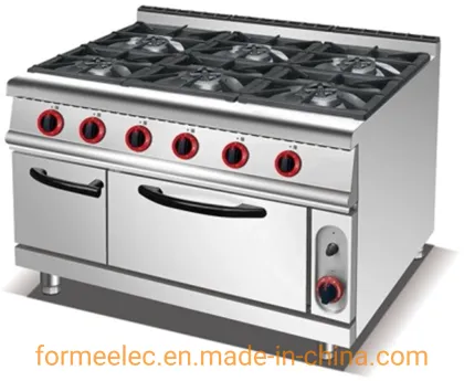 Western Kitchen Appliance Gas Combination Oven 4-Burner Gas Range with Cabinet