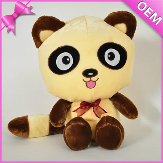 Professional Custom Nice Animal Toys Cartoon Face Plush Racoon OEM