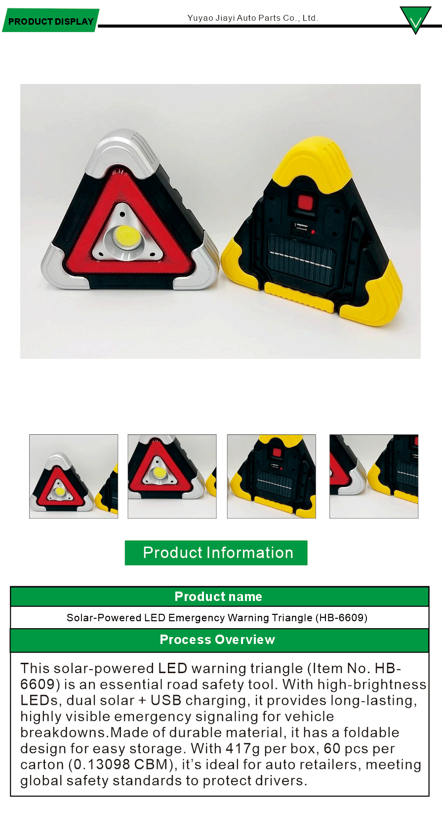 Outdoor Safety Solar Triangle