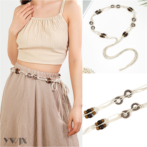 Double Circle Wax Rope Waistband for Women