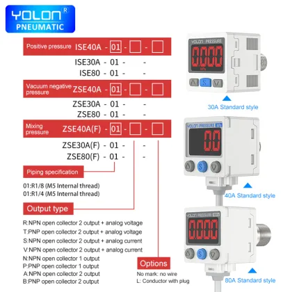 Digital Display Pressure Switch SMC Series ZSE/ISE30A