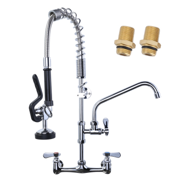 Commercial Wall-Mounted Kitchen Pre-Rinse Faucet with Sprayer