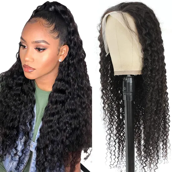 Cheap Hair Water Wave Virgin Cuticle Aligned 13*4 Closure Lace Front Wig Remy Brazilian Human Hair 13*4 Lace Wigs Water Wave