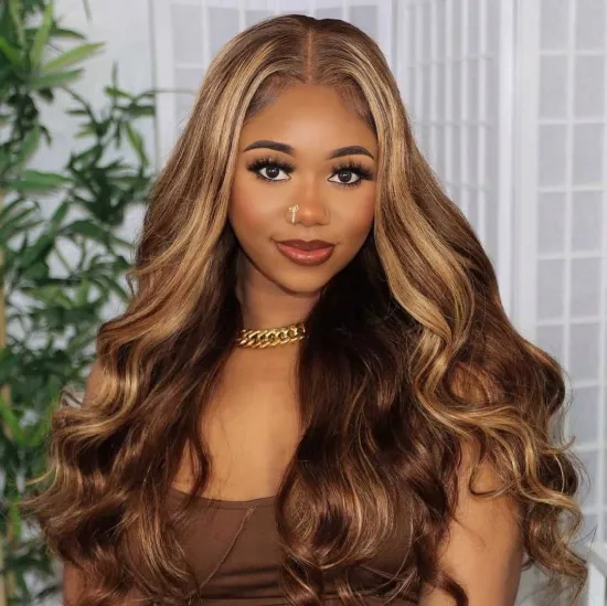 Mayqueen Wholesale Wigs 100% Human Hair Vendors Ombre Body Wave Brazilian Human Hair HD Lace Front Wigs For Black Women