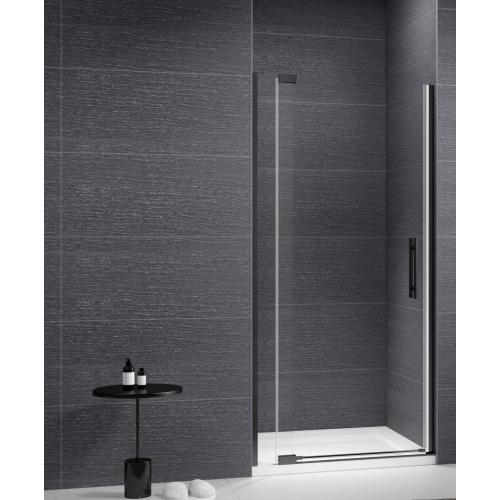 black pivot shower door