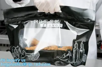 Anti Fog Function Plastic Zipper Roasted Chicken Packaging Bag, slide zipper hot chicken bags/ roasted chicken plastic packaging