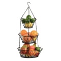 3 Tier Hanging Kitchen Black Fruit Baskets