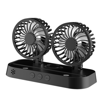 12V DC Adjustable Double Head 360 Degree Rotating Car Cooling Fan with Air Purification