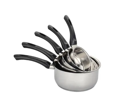 Small stainless steel soup pot in the kitchen