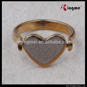 Heart Shape Finger Ring with Prayer Words