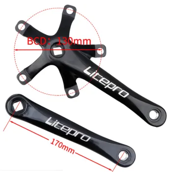 170mm Aluminum Alloy Crankset 130BCD for Foldable Road Bike - Black, Red, Silver
