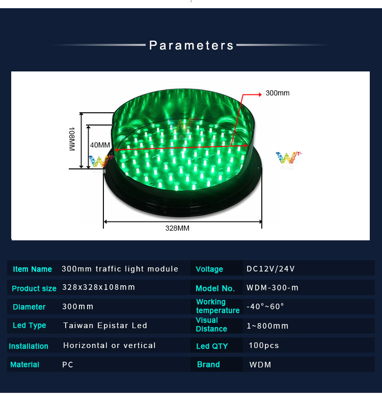 300mm 3 Way Semaforos LED De Semaforo En Rojo