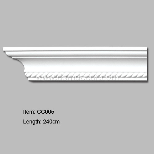 European Style PU Crown Moldings with Rope Design