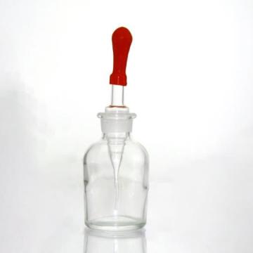 زجاجة إسقاط الزجاج الشفاف مع ماصة 125 مل