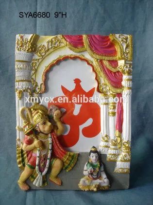 Resin Indian god hindu god frame with Ganesh