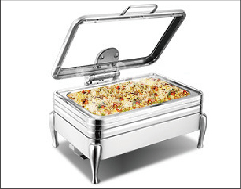 Visual full clamshell buffet chafing dish