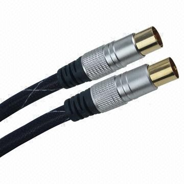 Coaxial cable, male to female, full metal shell with sleeve 24K gold plating