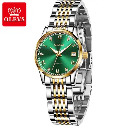 OLEVS Women Mechanical Watch Luxury Bracelet Wrist Wristwatch Elegant Ladies Automatic Clock Watch Relogio Feminino Steeldive