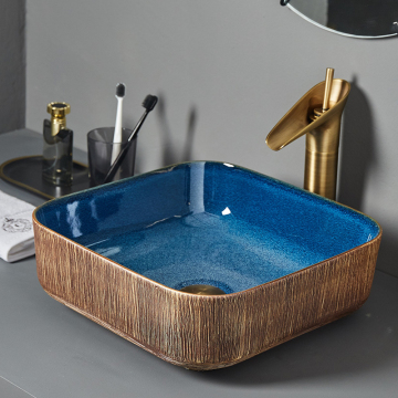 LJ24-056-065 Jingdezhen High Temperature Porcelain Bathroom Basin Sink