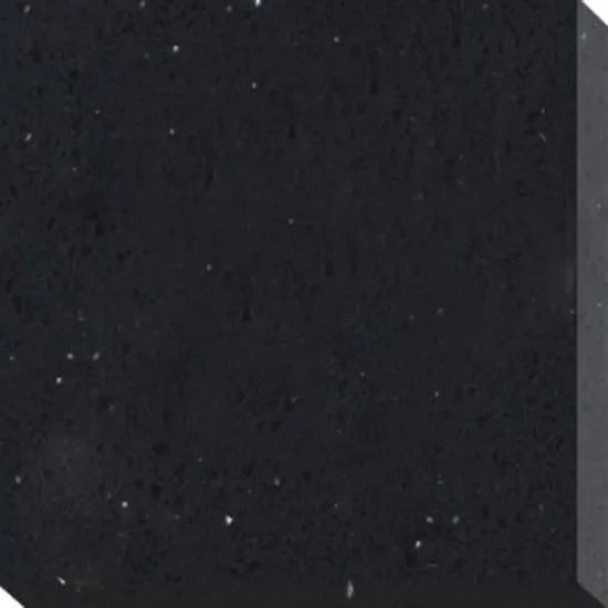 High Polished Black Artificial Quartz Stone Quartz Slabs For Bathroom Vanity Tops