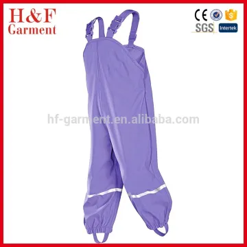Cheap price infant baby bib pants trousers for rainy days purple color