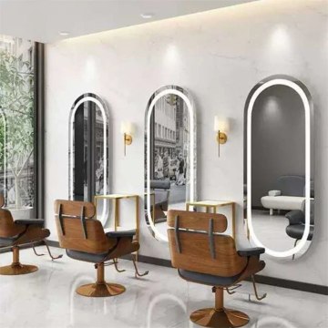 Large Wall-Mounted LED Beauty Salon Mirror: Perfect for Barber Shops, Hairdressers, and Warehouse Mirror Stations