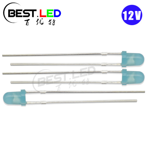 12V 3mm Blue LED Built-in Resistor DC