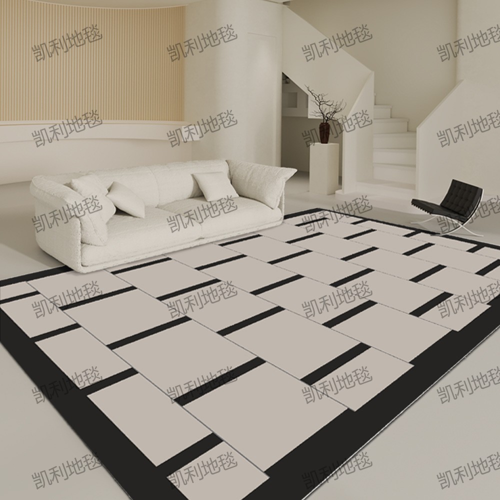 Высококачественный ковер в гостиной, минималистский черный