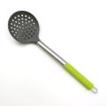 Kitchen Silicone Slotted Skimmer with stainless steel handle