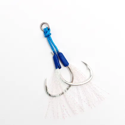 2pcs/Lot Fishing Hooks Sea Fish Assist Jig Feather Lure for Attracting Fish