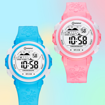 Mingrui 8578125 Candy Colored Kids & Men's Sport Digital Watch with Alarm Feature