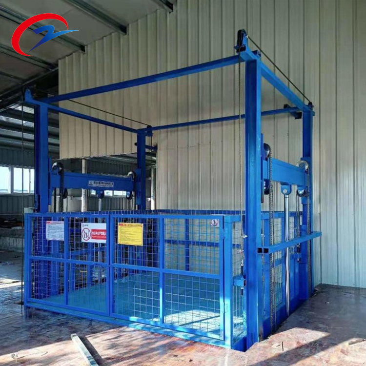 Double Guide Rail Cargo Lift11