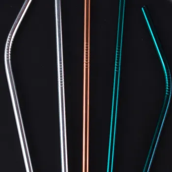Stainless Steel Rainbow Colored Metal Straws