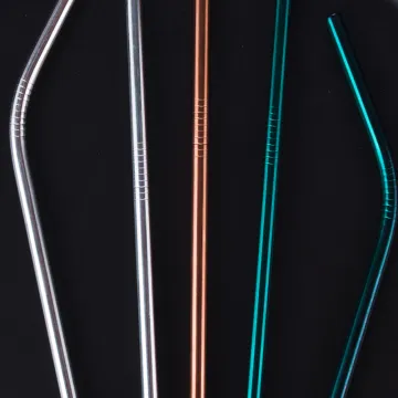 Stainless Steel Rainbow Colored Metal Straws