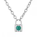 Gemstone Lock Shape Key Chain Necklace Natural Stone Pendant Necklace