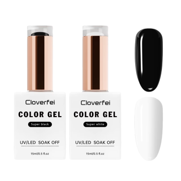 2025 Nuovo smalto per unghie Gel da 15 ml all'ingrosso - Super White e Super Black Private Label