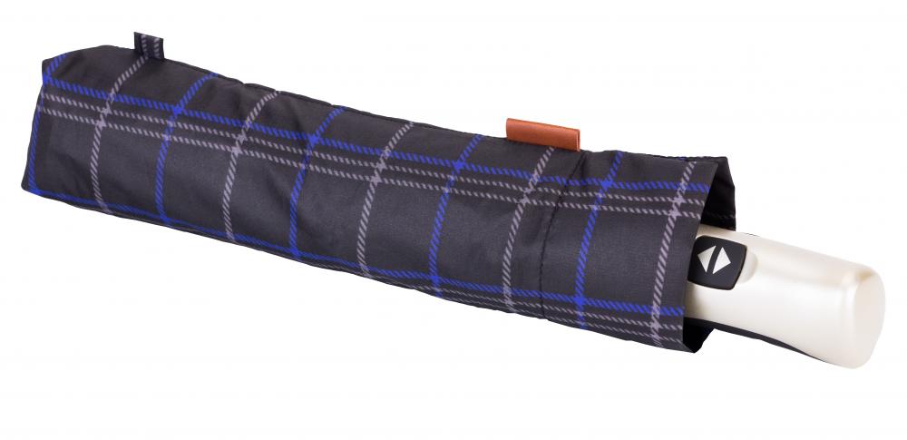 Navy Check Print 3 Folding Umbrella